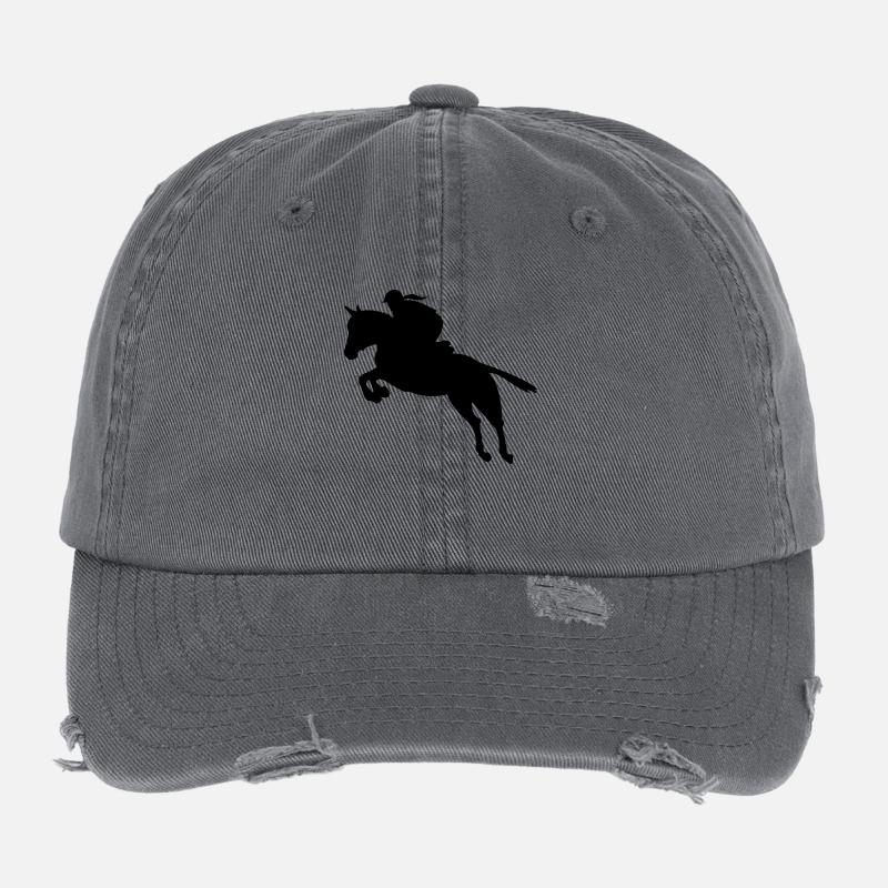 Springreiten Springreiterin Flexfit Vintage Destroyed Cap
