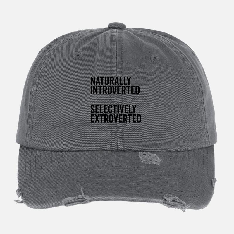 Naturally Introverted Selectively Extroverted Flexfit Vintage Destroyed Cap
