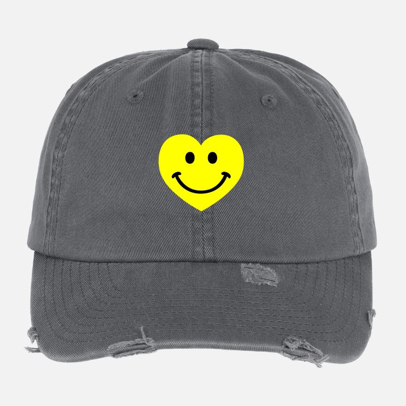 smiley smiling heart Flexfit Vintage Destroyed Cap