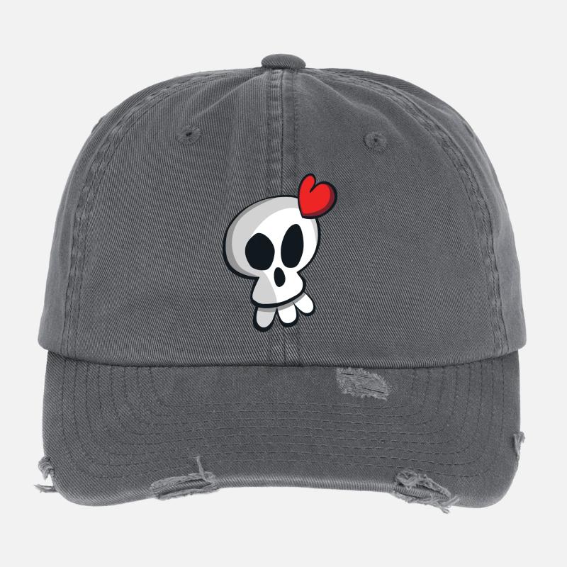 TETE DE MORT Casquette vintage effet usé Flexfit