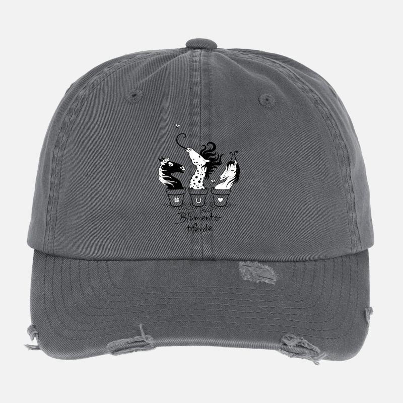 BlumentoPferde - Casquette vintage effet usé Flexfit - charbon