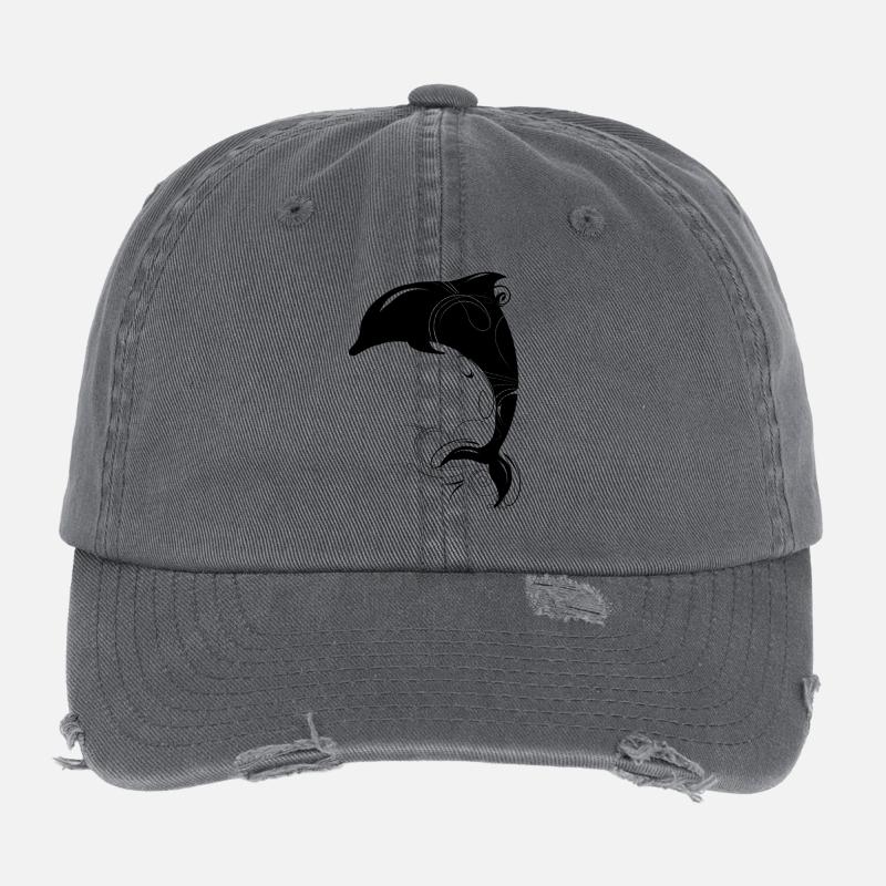 springender Delfin Flexfit Vintage Destroyed Cap