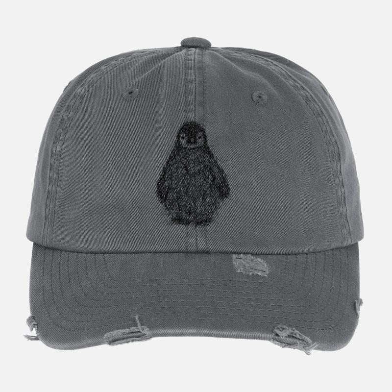 Scribbling penguin Flexfit Vintage Destroyed Cap