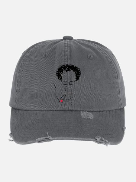 SMOKE BRAIN HPSTR - Flexfit Vintage Destroyed Cap - Dunkelgrau - Vorne
