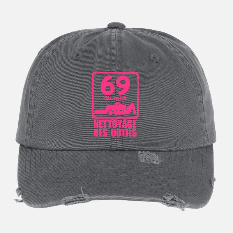 69 twelve o'clock cleaning tools Flexfit Vintage Destroyed Cap