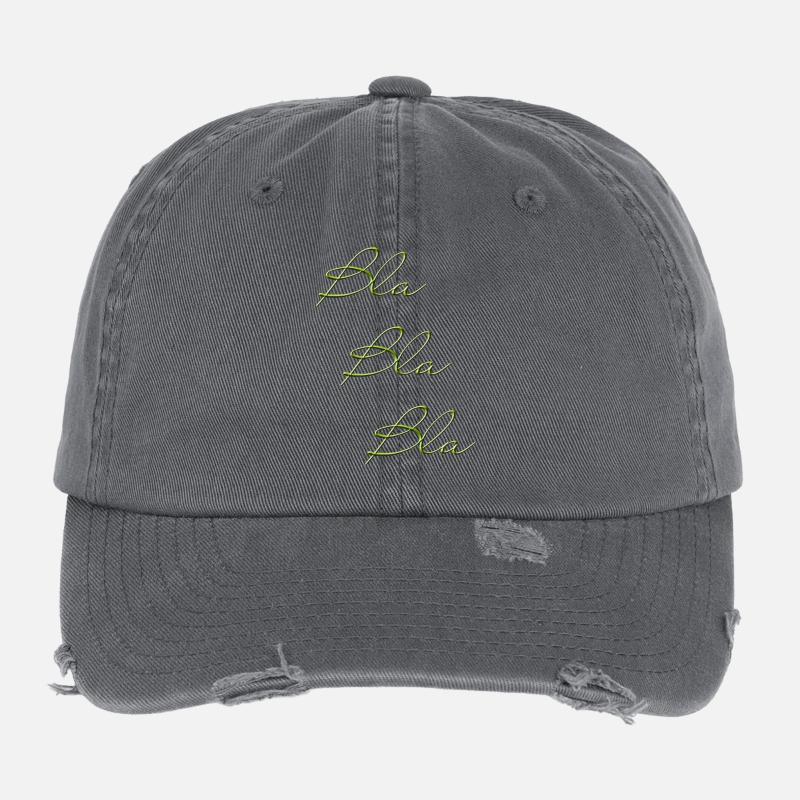 Bla Bla Triple Écriture Verte Casquette vintage effet usé Flexfit