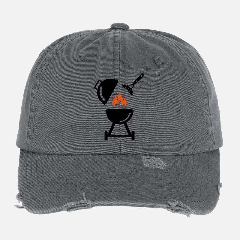 Grill mit Wurst Flexfit Vintage Destroyed Cap