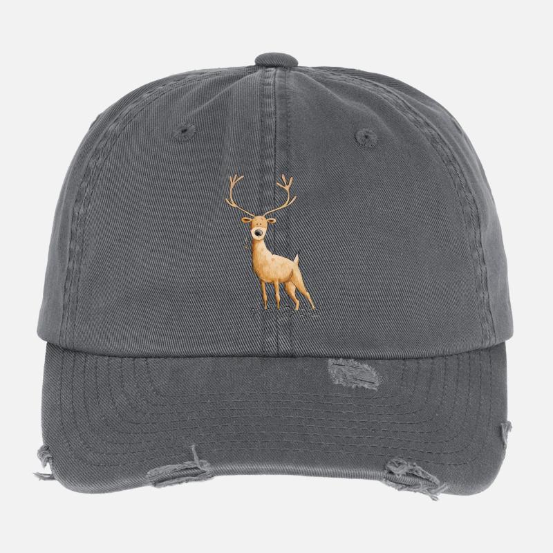 Deer deer hunting hunter gift Flexfit Vintage Destroyed Cap