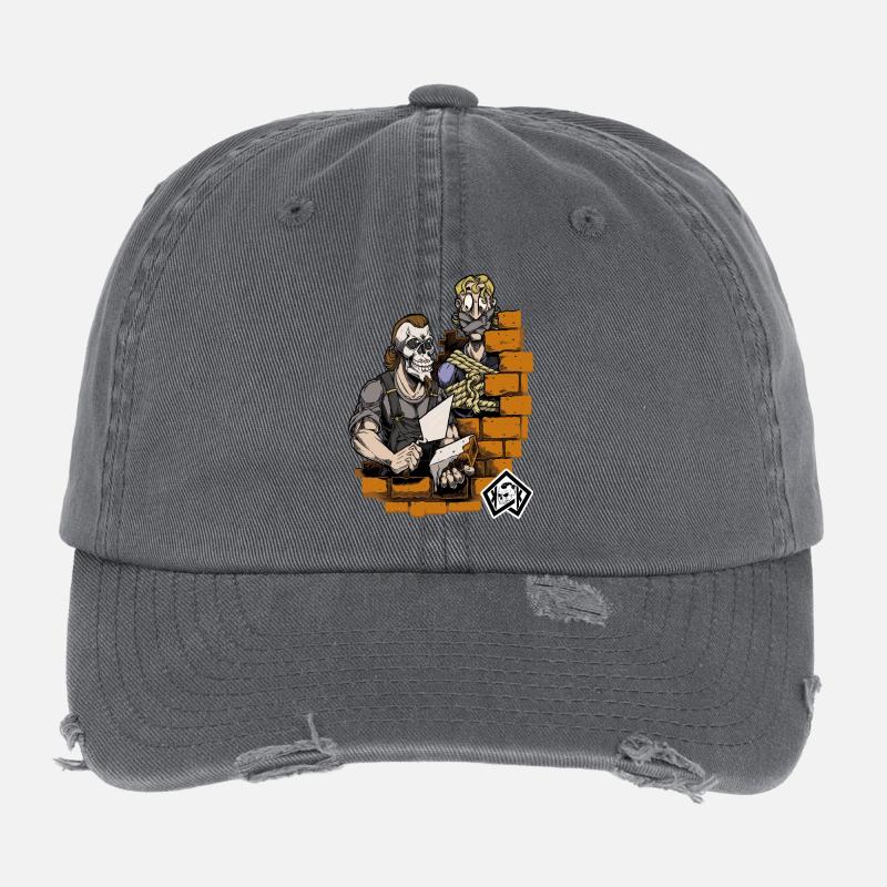 Maçon, maître maçon, artisan, technicien en construction Casquette vintage effet usé Flexfit