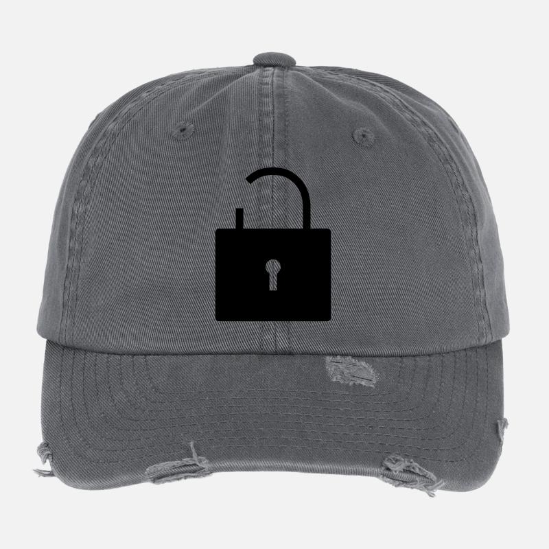 Pas de sécurité pas de sécurité verrou ouvert verrou Casquette vintage effet usé Flexfit