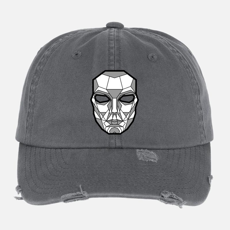 Masque de squelette géométrique Casquette vintage effet usé Flexfit
