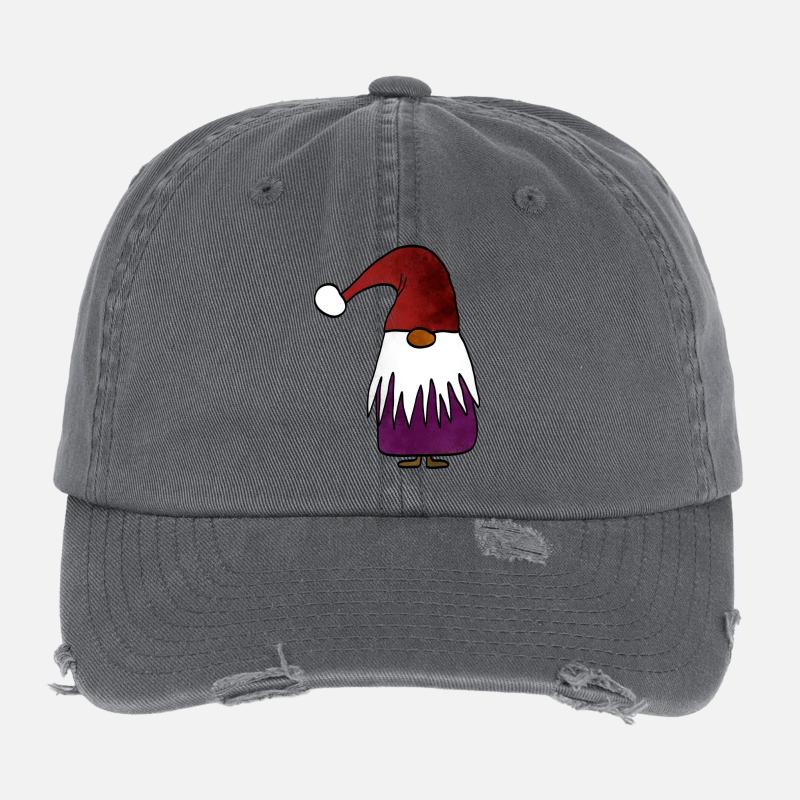 Creative Christmas gnome with color-distorted hat Flexfit Vintage Destroyed Cap