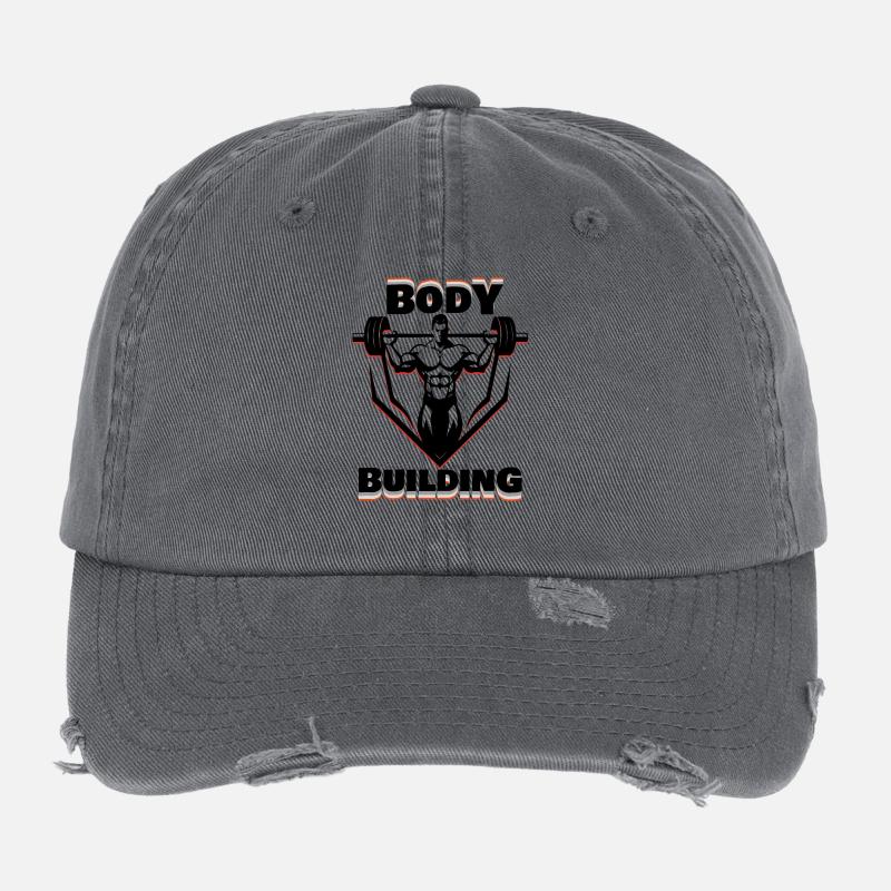 Bodybuilding dark design Flexfit Vintage Destroyed Cap