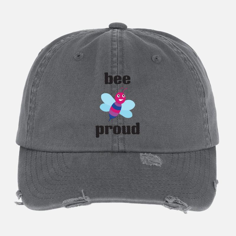 LGBT Pride Month - Bisexuelle Pride - Bee Proud Flexfit Vintage Destroyed Cap