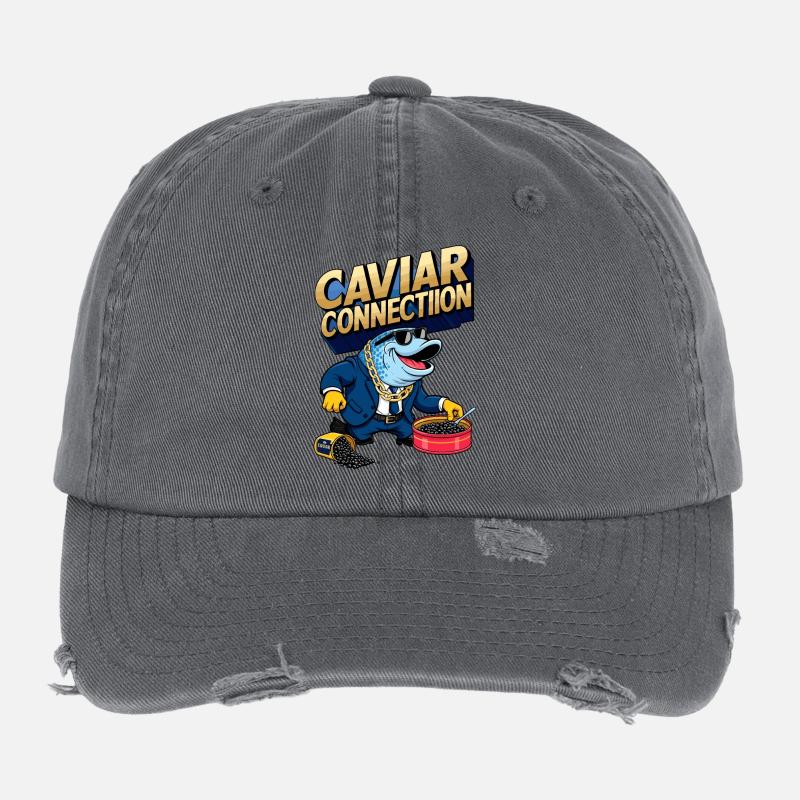 Vendeur de caviar Casquette vintage effet usé Flexfit