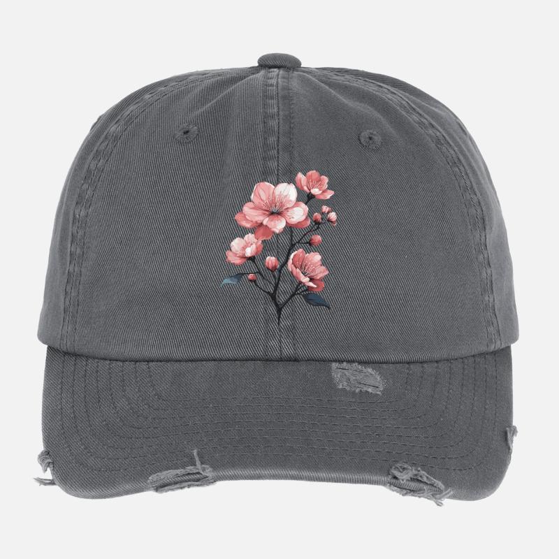 Fleur de cerisier Casquette vintage effet usé Flexfit