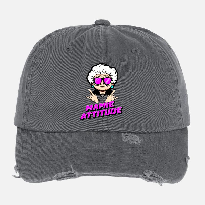 Mamie attitude Casquette vintage effet usé Flexfit