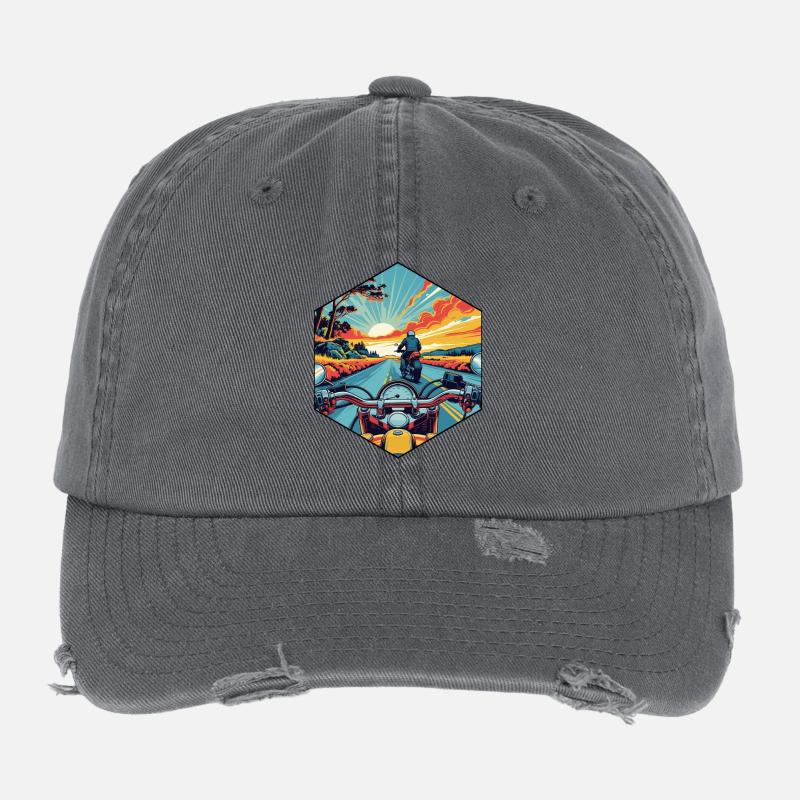 BikerRoadTrip Flexfit Vintage Destroyed Cap