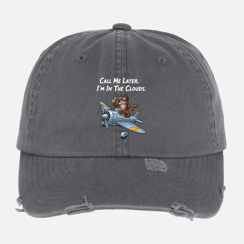 Lustiger Pilot: Bin in den Wolken! Flexfit Vintage Destroyed Cap
