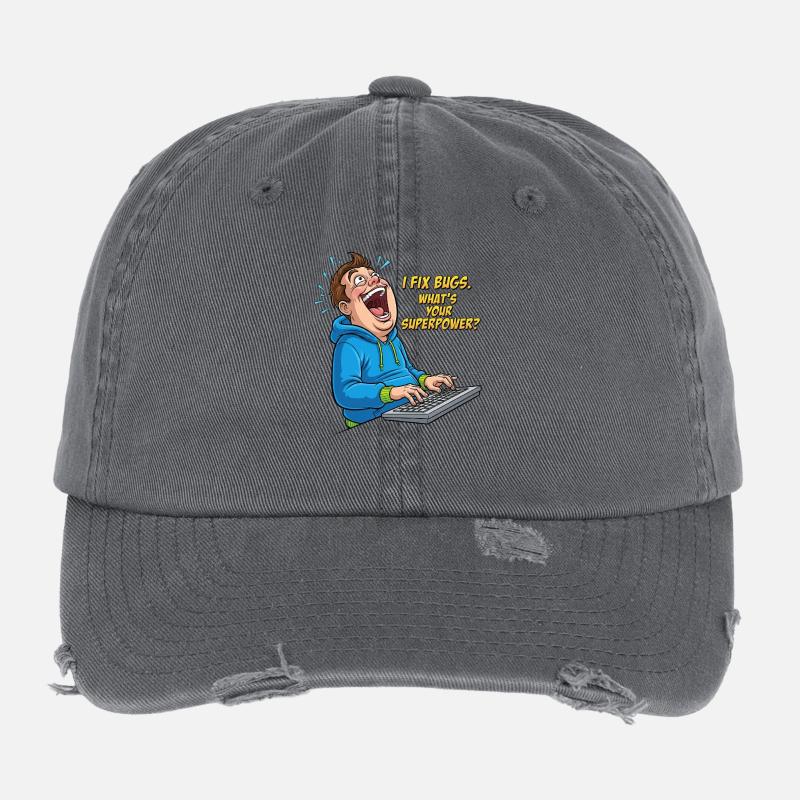 Bugfixer Power : Votre compétence de super-héros ! Casquette vintage effet usé Flexfit