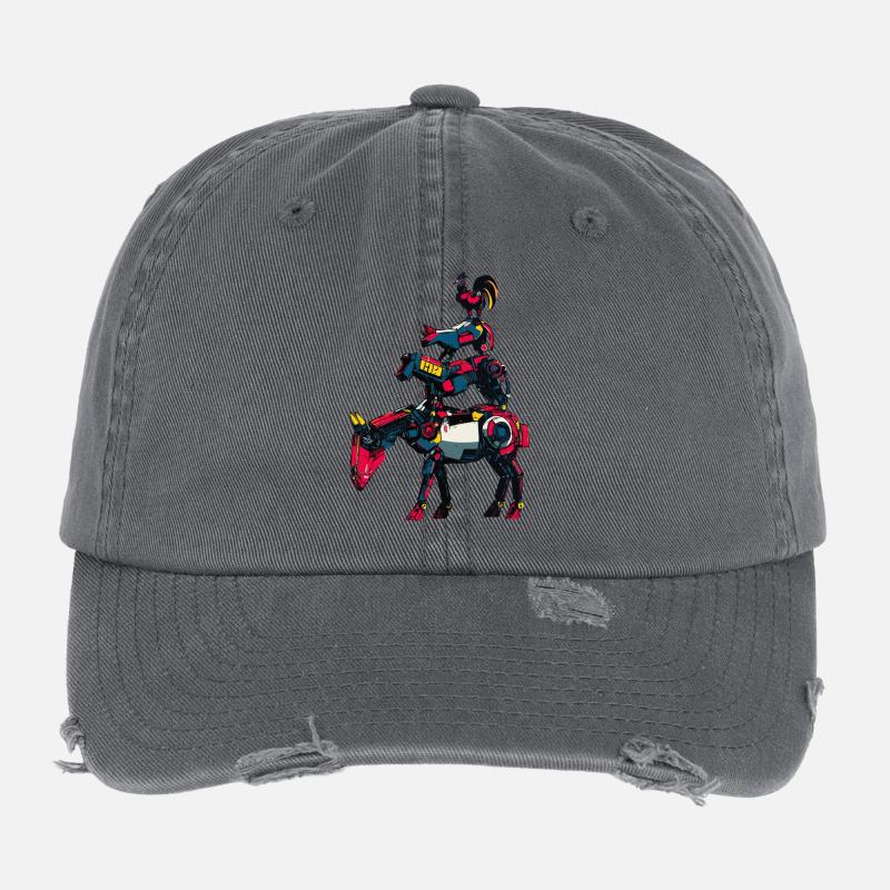 Town Musicians "Comic Robot" Flexfit Vintage Destroyed Cap
