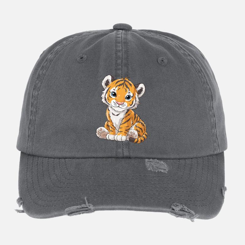 Mignon bébé tigre Casquette vintage effet usé Flexfit