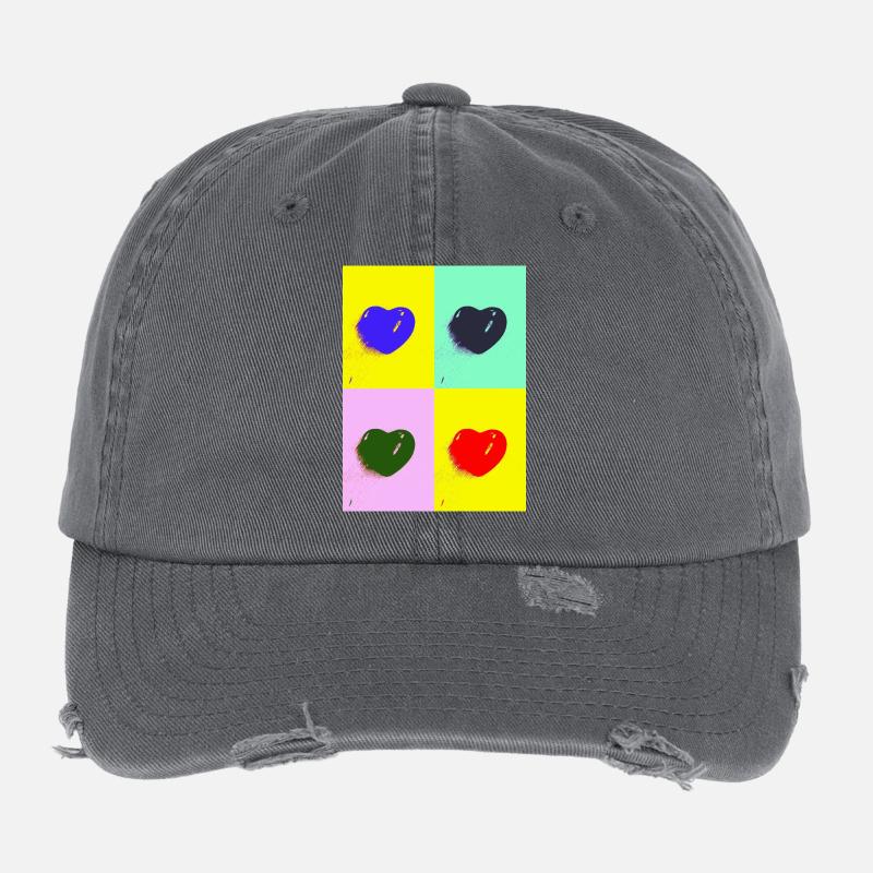 Pop-Art-Herz Flexfit Vintage Destroyed Cap