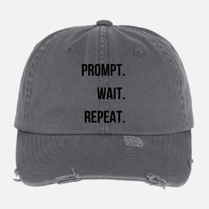 Prompt. Wait. Repeat. Flexfit Vintage Destroyed Cap