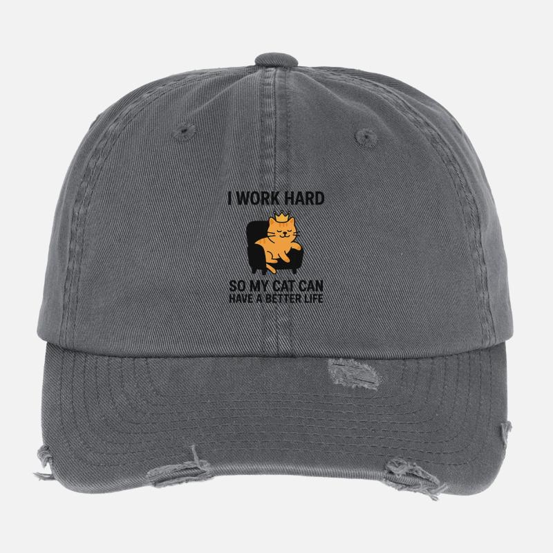 Königskater mit humorvollem Text Flexfit Vintage Destroyed Cap