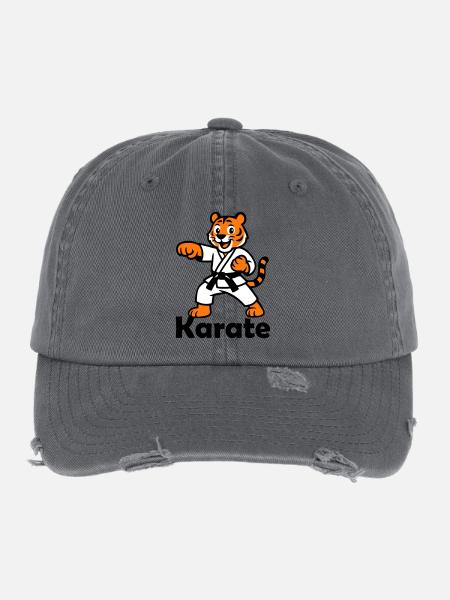 Karate Tiger - Flexfit Vintage Destroyed Cap - dark grey - Front