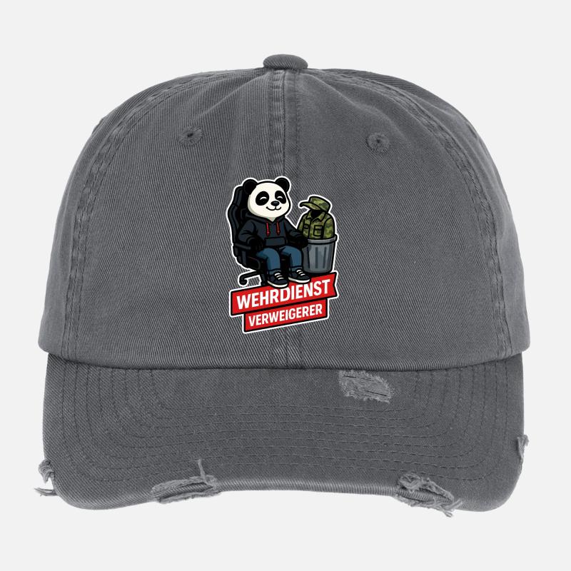Refuser le service militaire Panda Peace Design Casquette vintage effet usé Flexfit