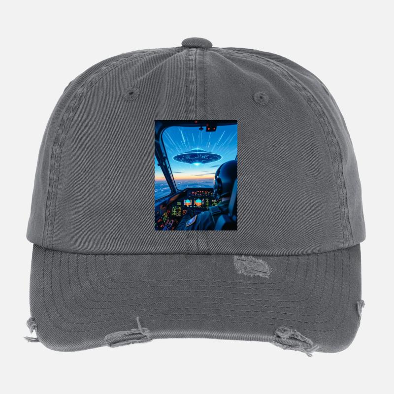 UFO Cockpit – Blick ins Unbekannte Flexfit Vintage Destroyed Cap