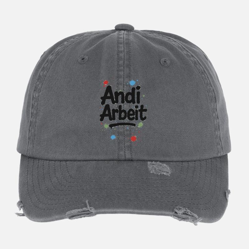 Andi-Arbeit-Andreas-Andrea-Andy-Spruch-Nom-lus Casquette vintage effet usé Flexfit