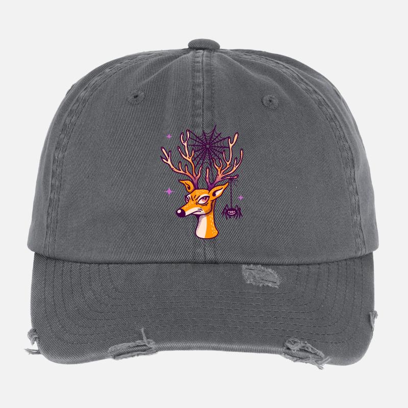Cerf & araignée Casquette vintage effet usé Flexfit