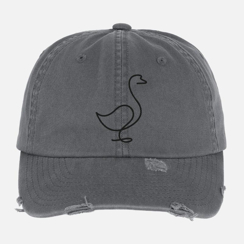 Ente oder Gans Skizze – minimalistisches Motiv Flexfit Vintage Destroyed Cap