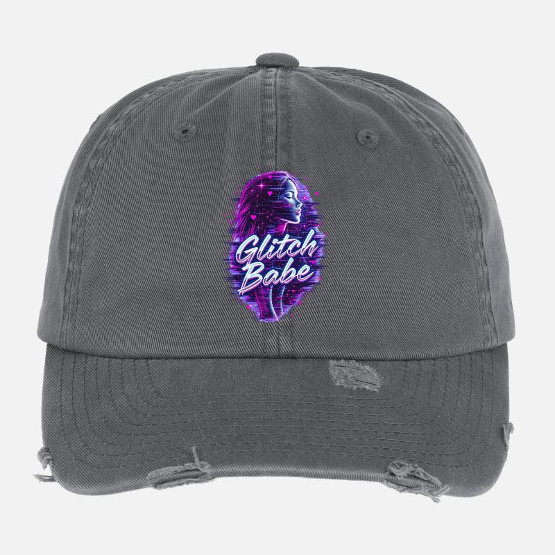 Y2K Retro – Glitch Babe Flexfit Vintage Destroyed Cap
