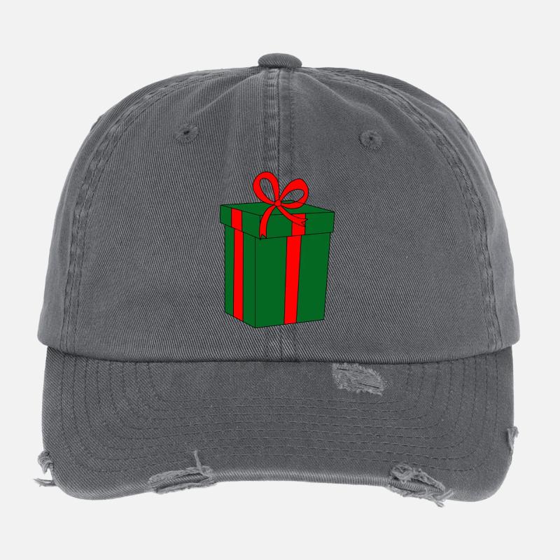 Grünes Geschenk mit roter Schleife Flexfit Vintage Destroyed Cap