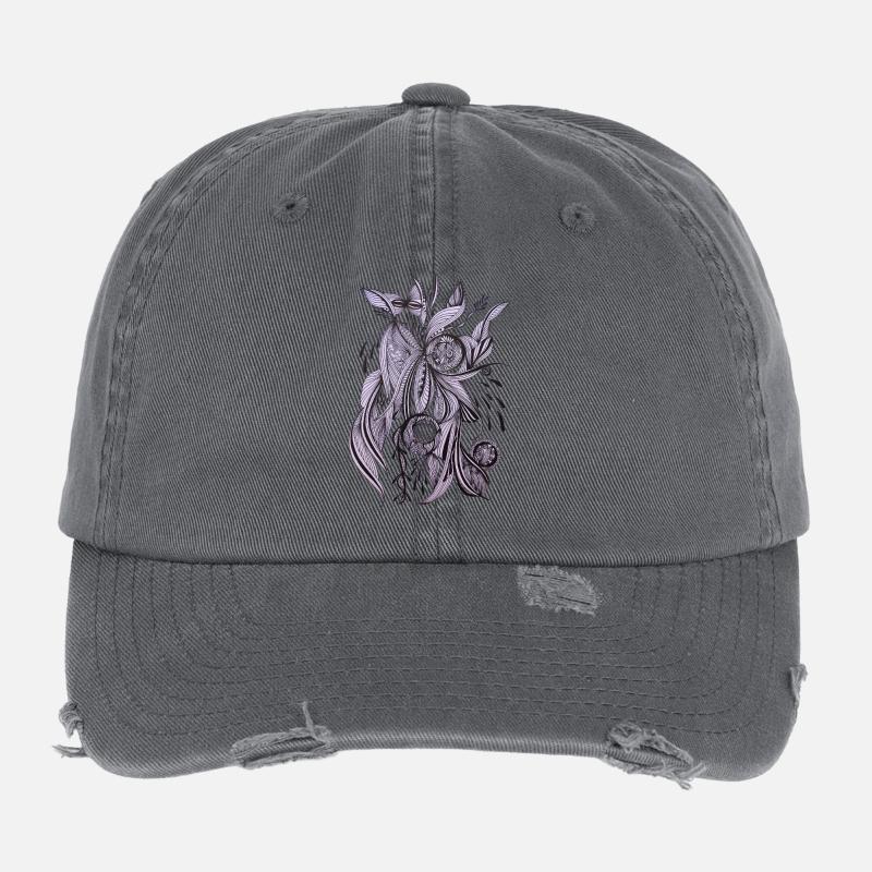 Fleur de ligne violette Casquette vintage effet usé Flexfit