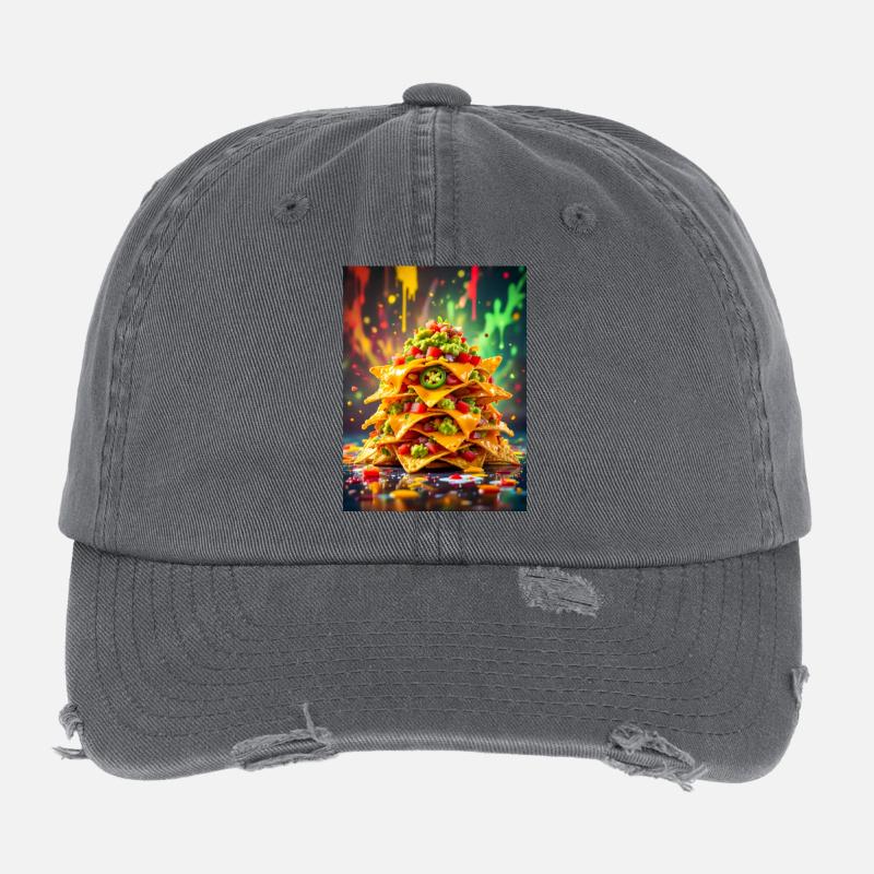 Nachos chargés débordant de saveur épicée et de néon Casquette vintage effet usé Flexfit