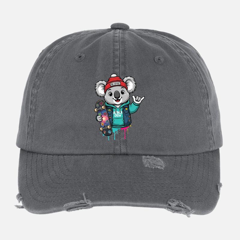 Koala Skate Sweat à Capuche Style Oz Casquette vintage effet usé Flexfit