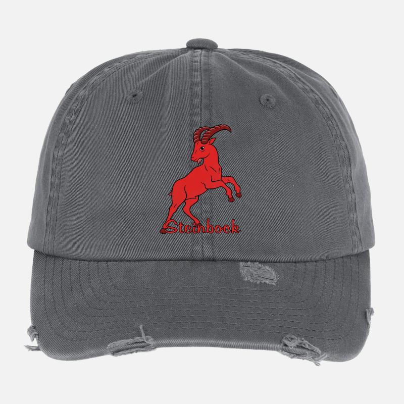 Signe du zodiaque Capricorne Casquette vintage effet usé Flexfit