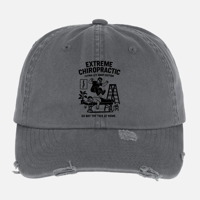 Chiropractor Physio Spine Treatment Flexfit Vintage Destroyed Cap