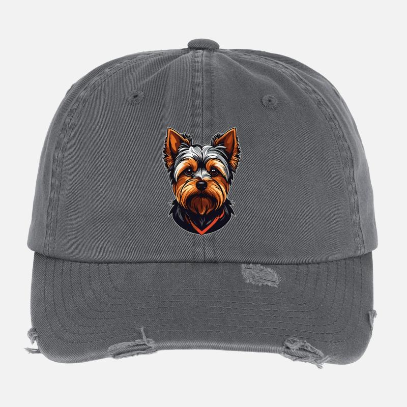 Yorkshire Terrier – Petit héros loyal Casquette vintage effet usé Flexfit