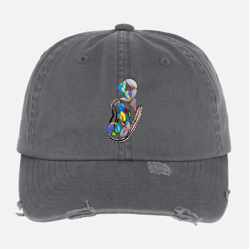 Knotenballons Farbenspiel Flexfit Vintage Destroyed Cap