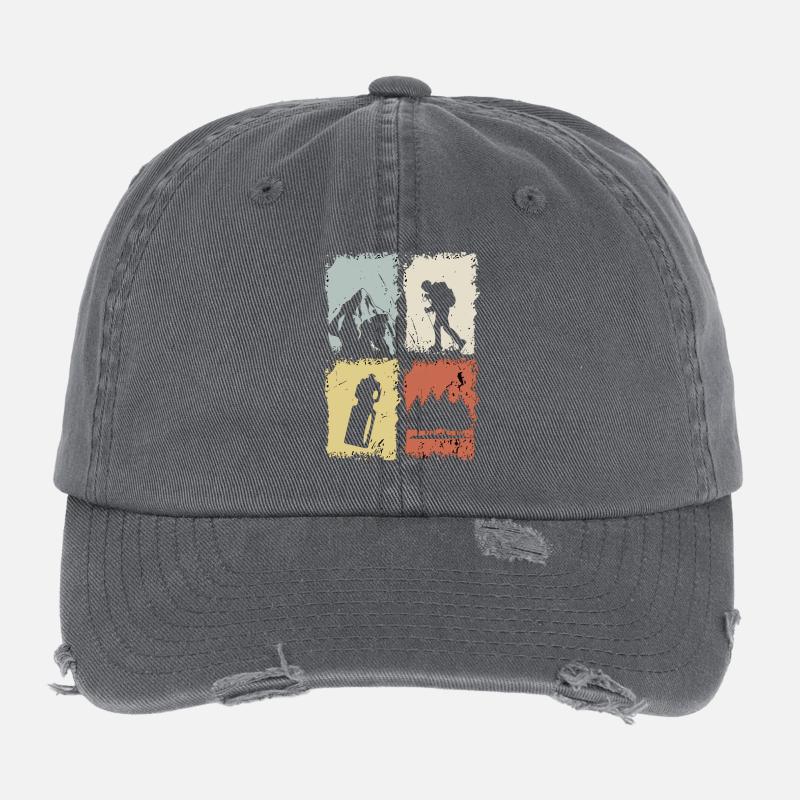Vier Panel Silhouette Grunge Flexfit Vintage Destroyed Cap