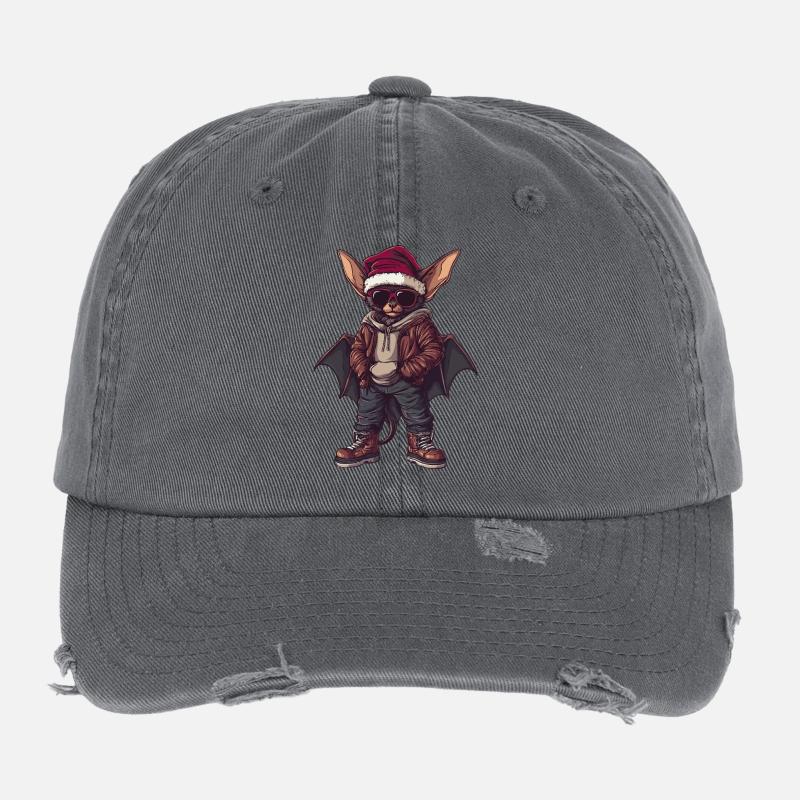 Bat Christmas Winter Flexfit Vintage Destroyed Cap