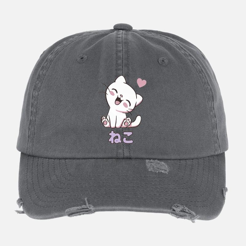 Cœurs de chat câlins Neko Casquette vintage effet usé Flexfit