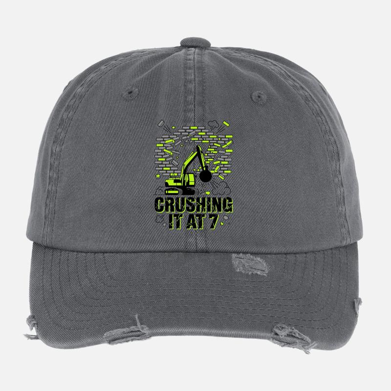 Écraser à 7 boule de démolition - Casquette vintage effet usé Flexfit - charbon