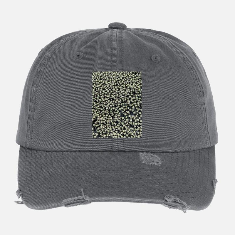 Star pattern in green shimmer Flexfit Vintage Destroyed Cap
