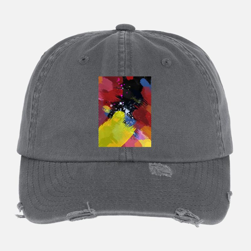Explosion de couleurs Zones de couleur abstraites Casquette vintage effet usé Flexfit